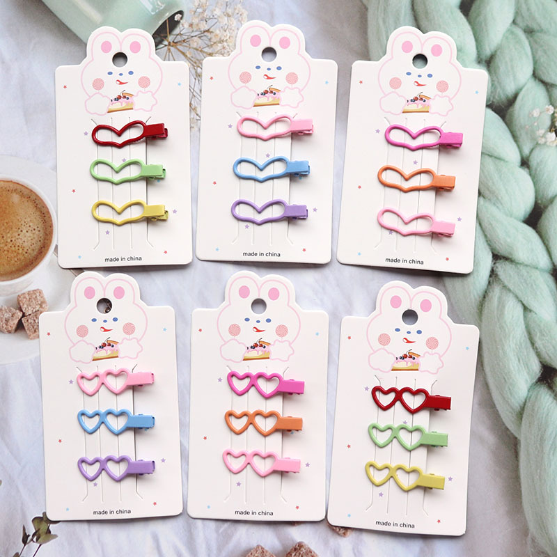 Amazon Children's Barrettes Paint Duckbill Clip Sweet Girl Side Clip Paint Hairpin Hairpin Headwear Set