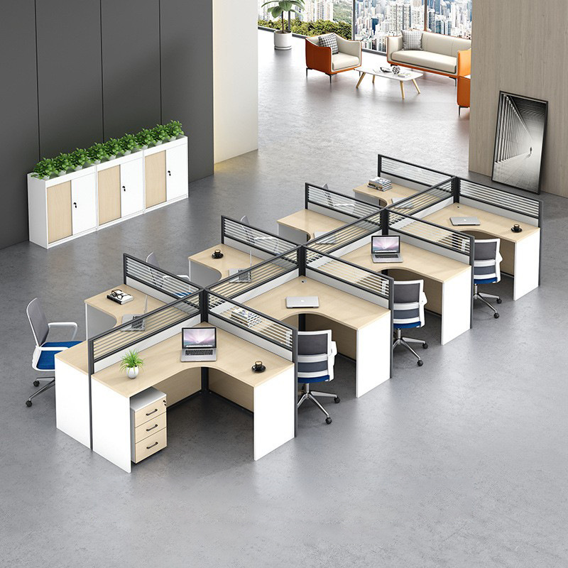 职员办公桌椅组合屏风大尺寸员工桌8人办公室工位简约财务卡座3人