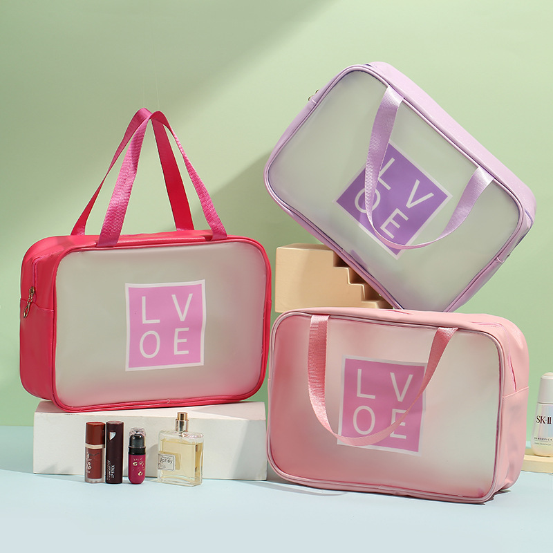 Love Printing Cosmetic Bag Special-Interest Design Women‘s Cosmetics Storage Bag Convenient Travel Storage Wash Bag Wholesale