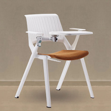 高档带扶手培训椅写字板会议椅一体带桌板学生椅折叠小桌板开会椅