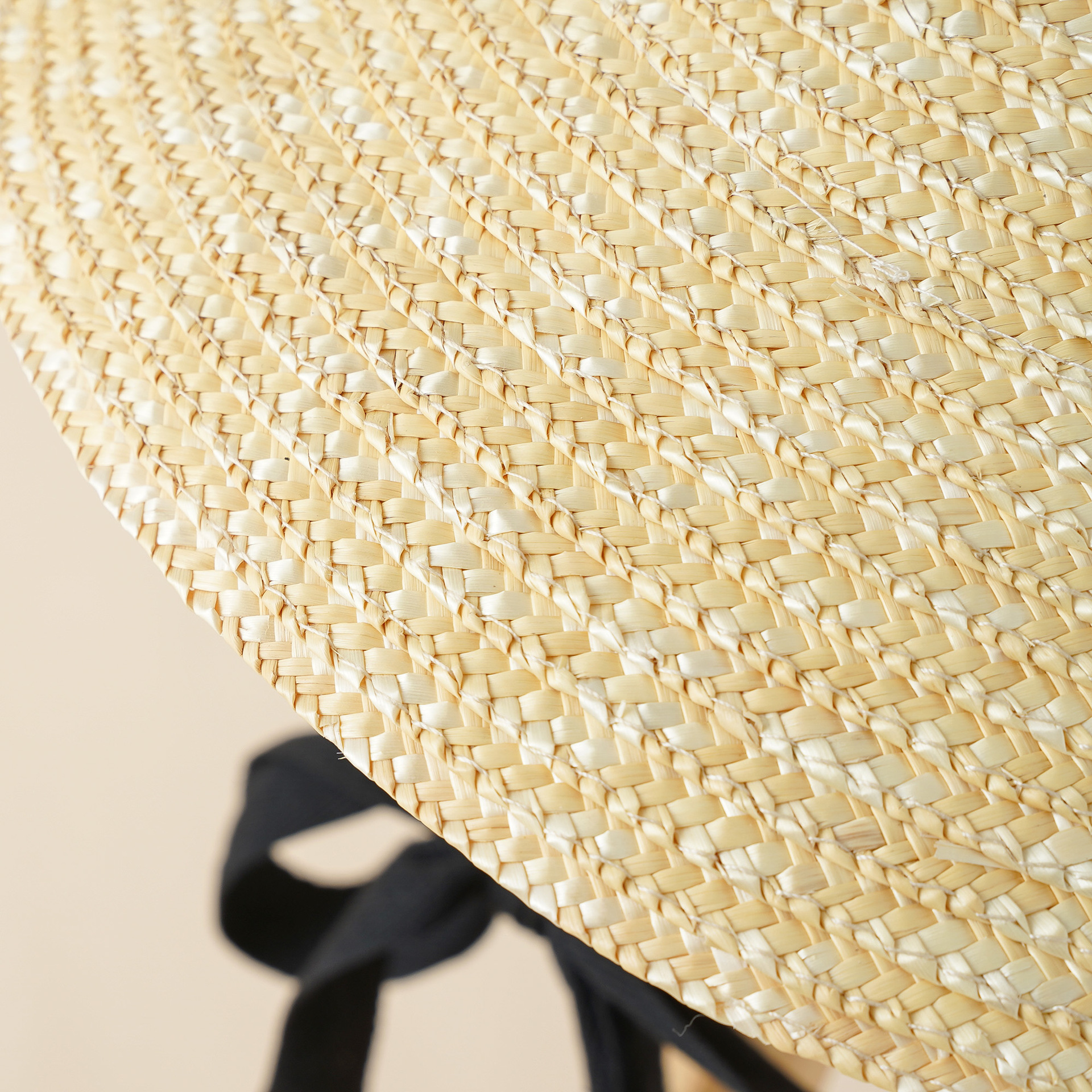 儿童草帽麦秆草斗笠帽古风大沿绑带草帽沙滩大帽檐防晒钓鱼遮阳帽