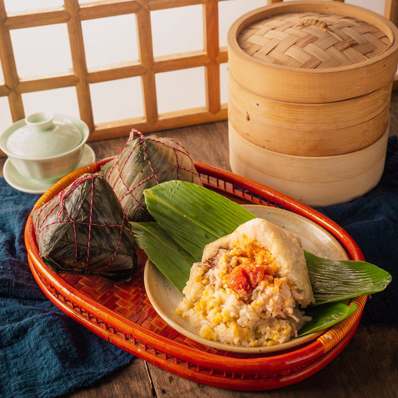 肇庆肥仔伟裹蒸粽源头工厂250g精品蛋黄粽广东咸肉粽绿豆鲜肉粽子