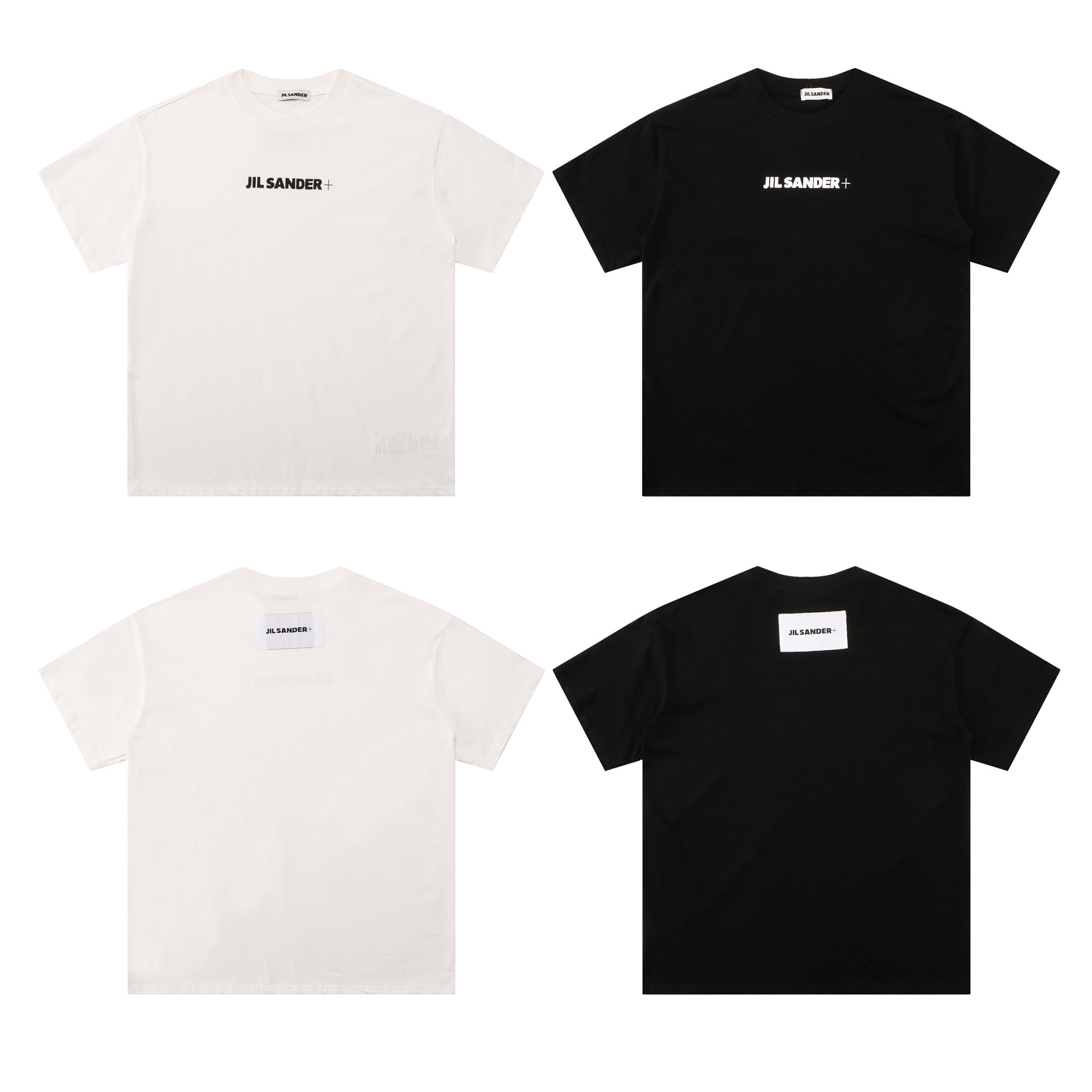 正确版jil sander极简主义字母印花贴标欧美潮牌高街宽松短袖t恤