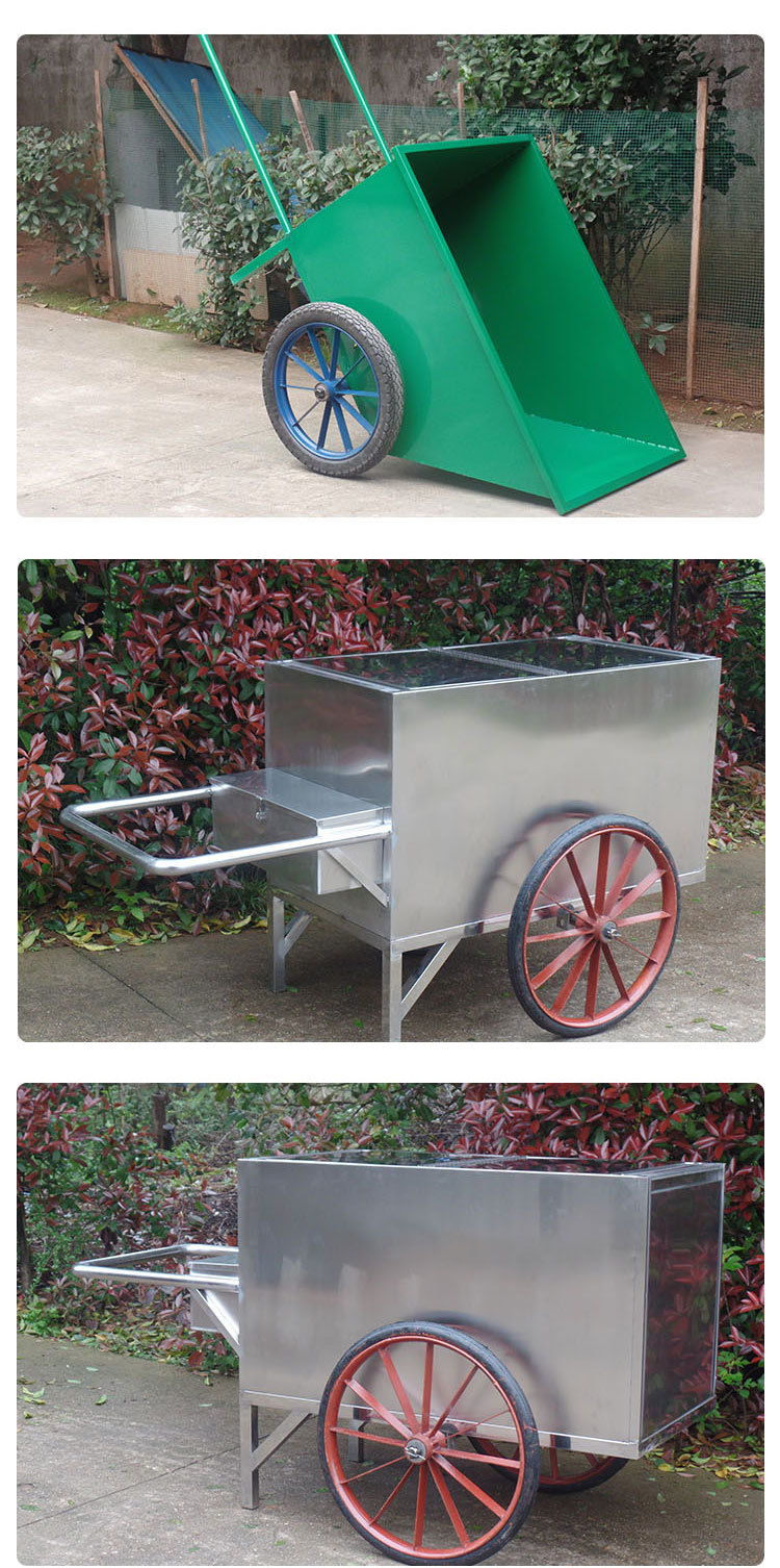 户外环卫垃圾清运车 物业保洁手推车 俩轮手推斜斗车