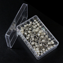 厂家新款4*25mm不锈钢珠光针象牙白圆球头100枚/盒饰品装饰大头针
