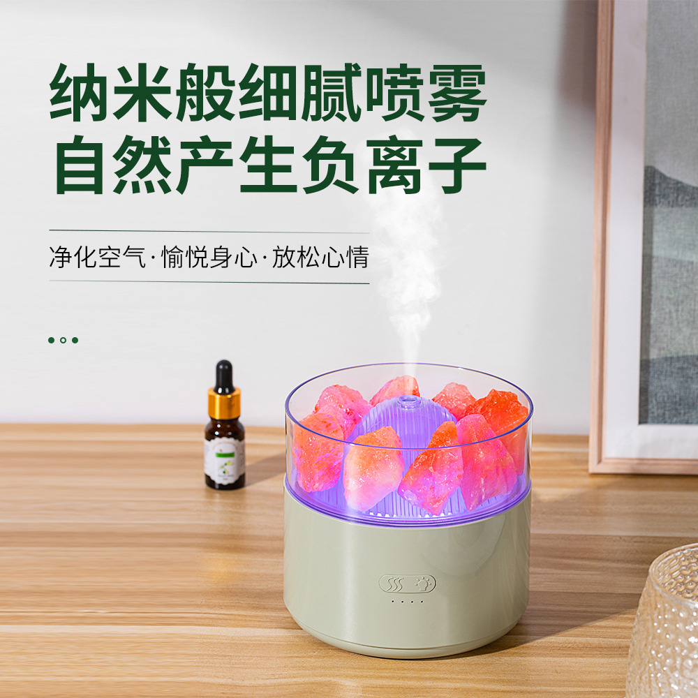 Crystal Salt Stone Aromatherapy Humidifier Colorful Lamp Home Desktop Aromatherapy Humidifier Usb Power Supply Essential Oil Diffuser