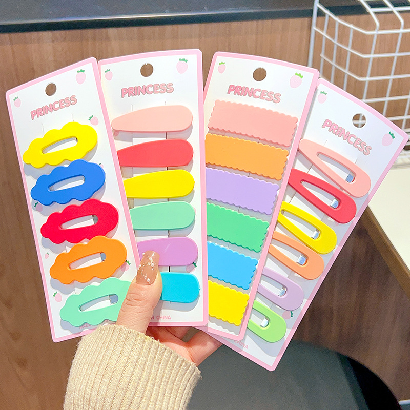 2023 Colorful Cartoon Cloud Biscuits Seamless Barrettes BB Clip Children's Broken Duckbill Clip Hairpin Clip Hair Accessories Headdress