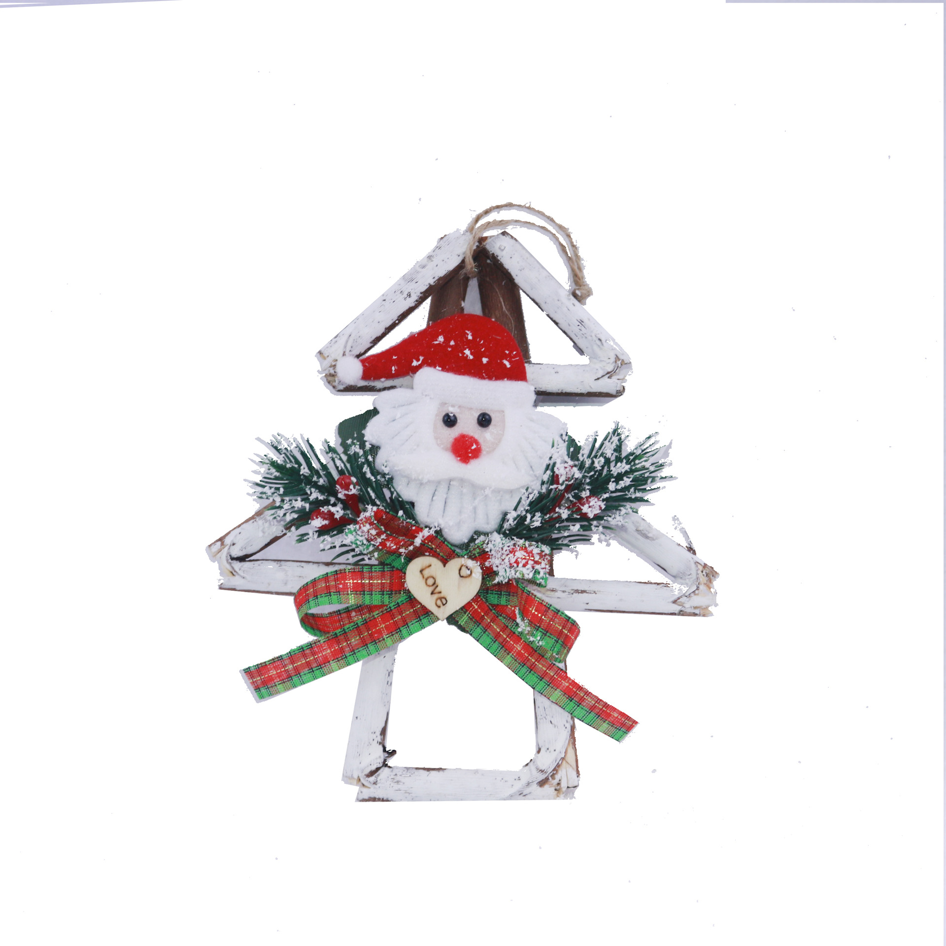 Christmas Decoration Wooden Christmas Tree 15/20/24cm Christmas Wreath Door Hanging Christmas Pendant Hotel Mall Layout