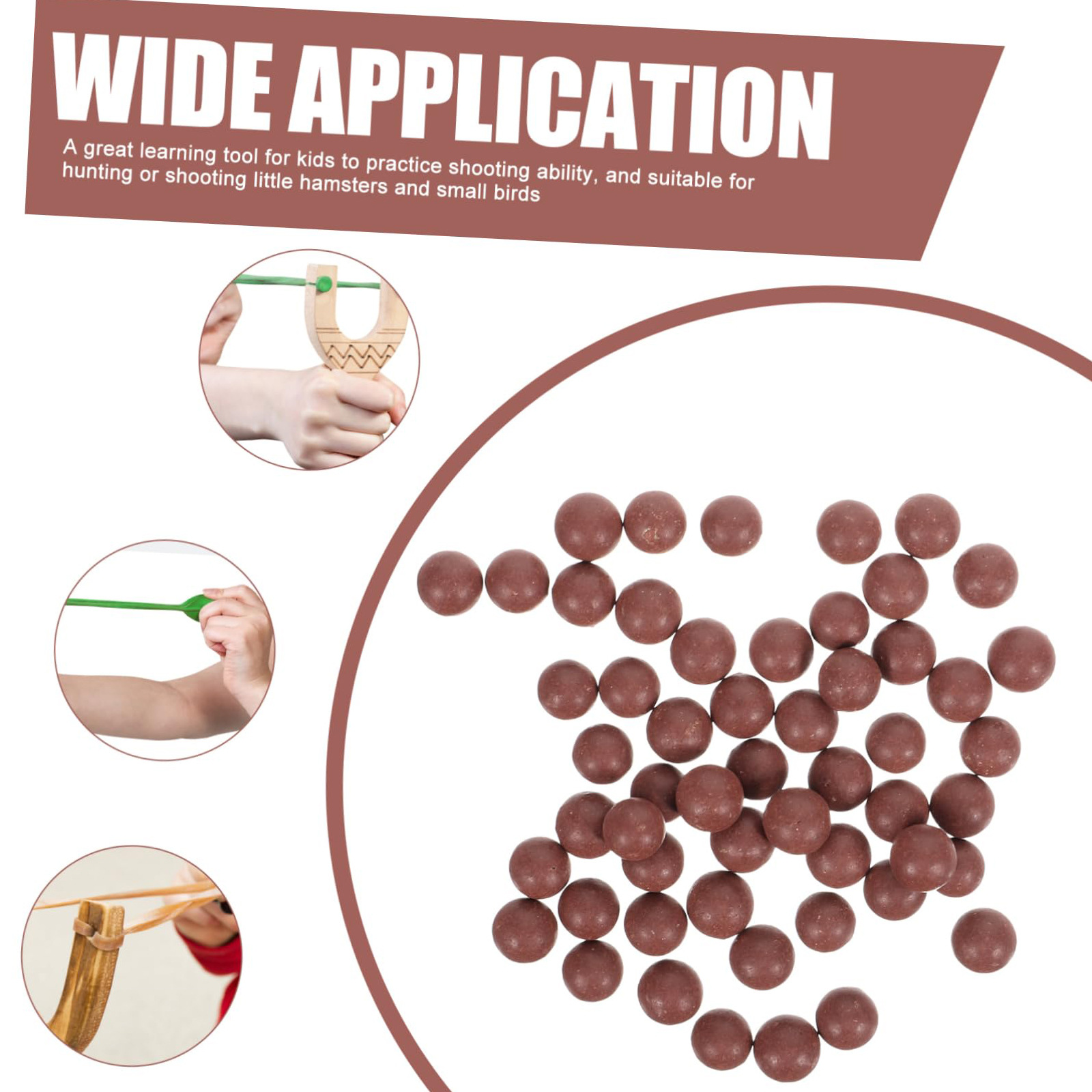 跨境泥丸弹弓泥丸100 300 500 粒安全泥丸8mm9mm弹珠可代打条码单