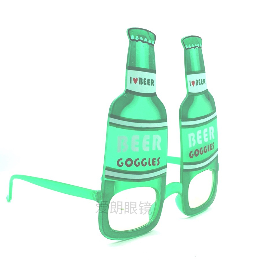啤酒节 派对舞会眼镜party beer搞怪造型促销 啤酒瓶 眼镜