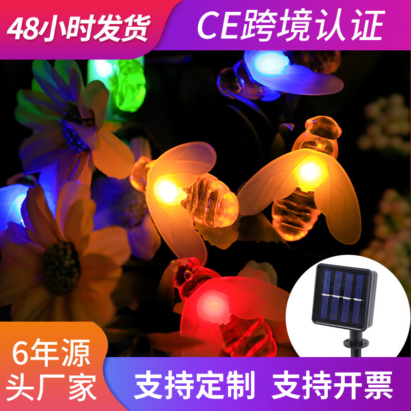 Strictly Selected LED Solar String Lights Wild Camping Lantern Bee Star Light Festival Courtyard Ornamental Festoon Lamp Ambience Light