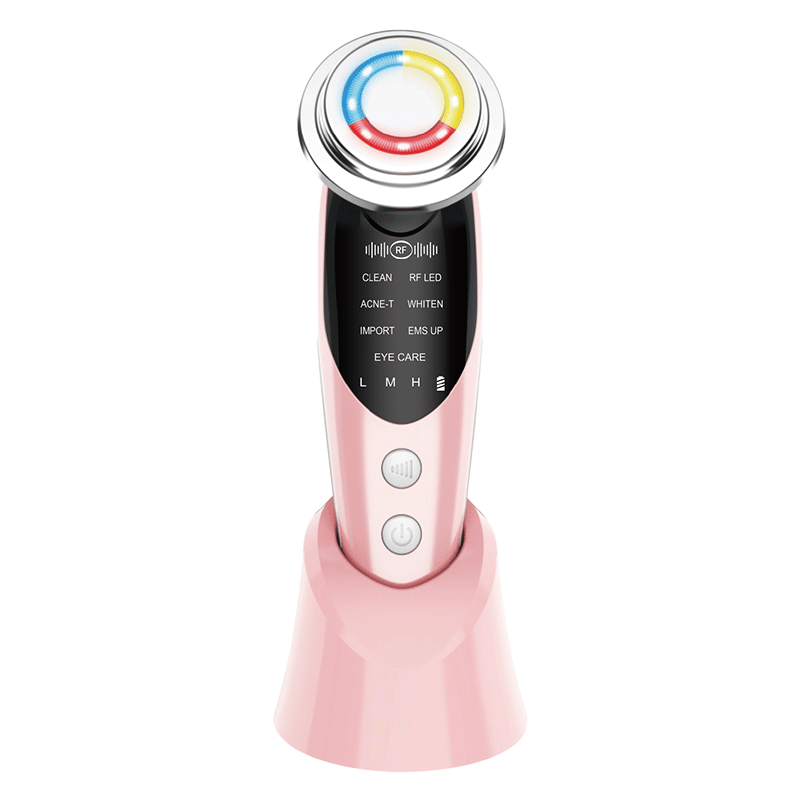 Cross-Border Domestic Beauty Apparatus Inductive Therapeutical Instrument Seven-Mode EMS Beauty Salon Lifting and Tightening Facial Massage Rf Color Light