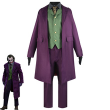蝙蝠侠黑暗骑士cos服紫色小丑希斯莱杰cos万圣节活动表演服装现货