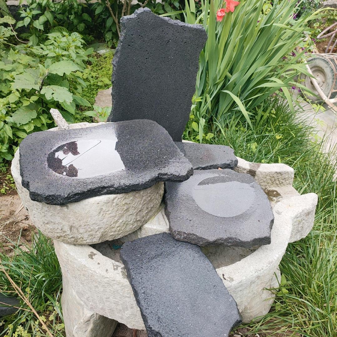 烧烤石板天然火山自然烧烤特色民族石盘视频户外烤肉石板地板