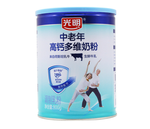 光明中老年高钙多维奶粉800g罐装高钙女士成人牛奶粉早餐调制乳粉