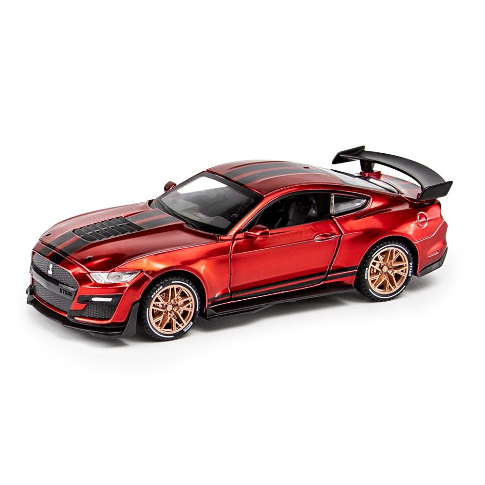 仿真合金赛车福特mustang gt500野马跑车模型玩具儿童声光回力车