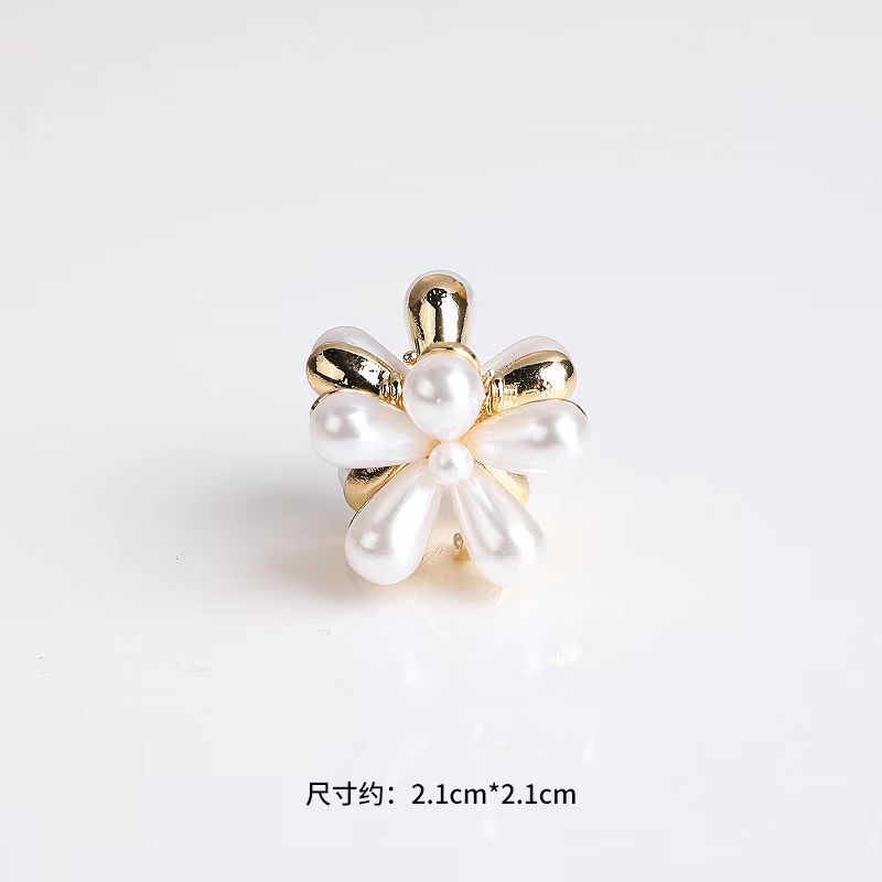 Pearl Small Jaw Clip Shark Clip Small Rhinestone Barrettes Light Luxury Butterfly Gripper with Diamond Bang Side Clip DIY Hair Accessories