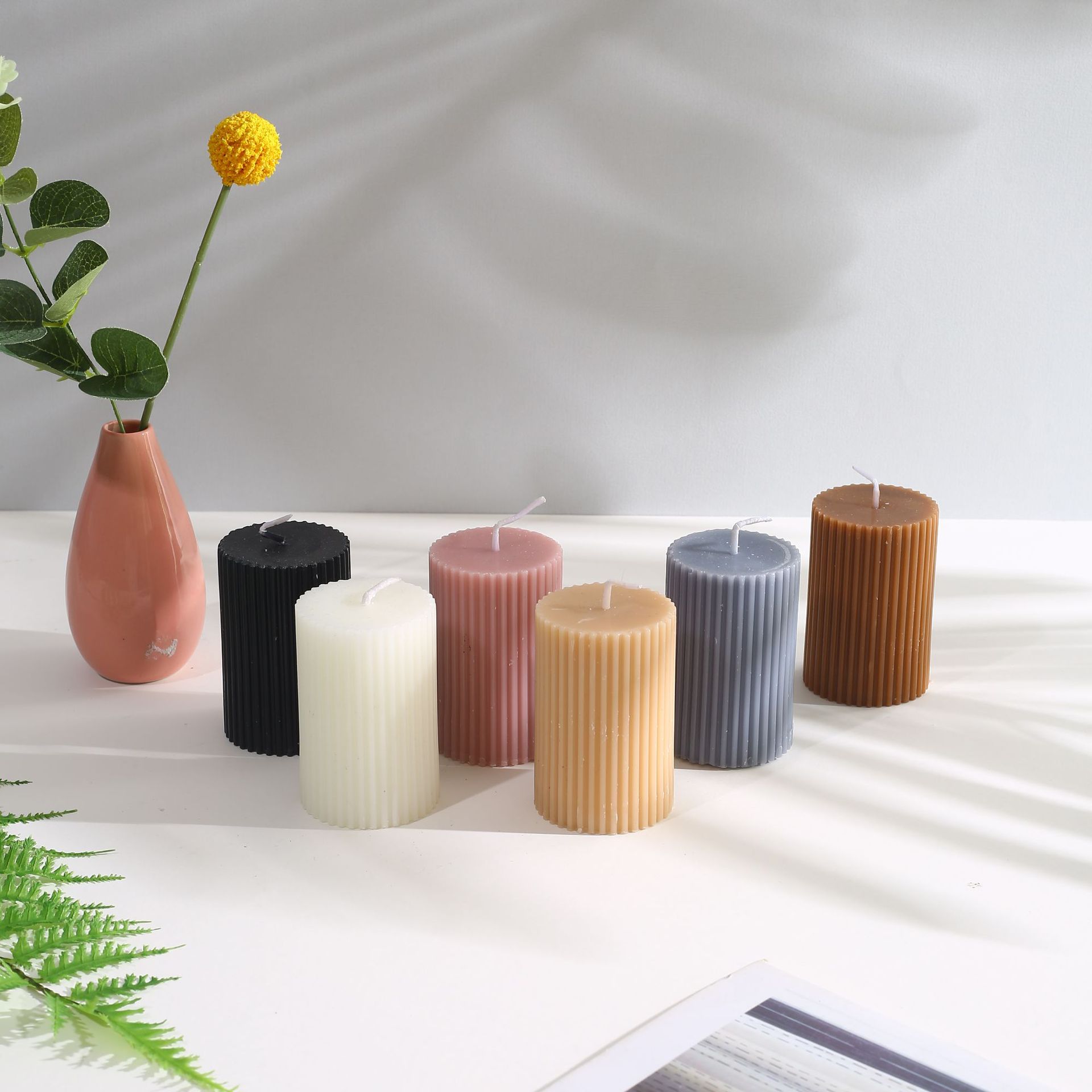 Ins Wind Gear Cylindrical Aromatherapy Candle Wholesale Handmade Modeling Candle Photography Prop Decoration Gift Wholesale