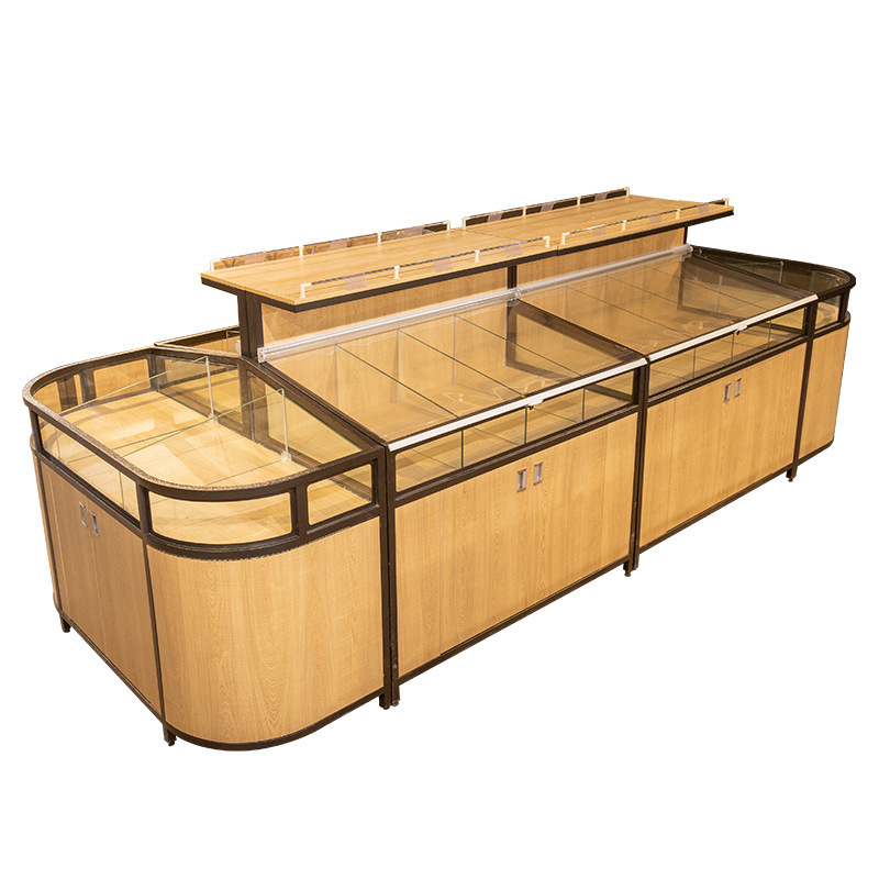 超市干果蜜饯钢木展柜五谷杂粮散装干架商场休闲零食中岛展示货柜