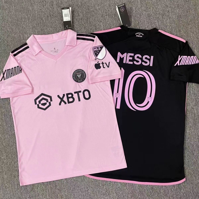 黑色迈阿密球衣号梅西美国大联盟主客场成人童装足球服儿童套装