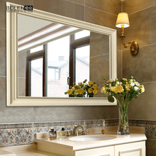 4H欧式浴室镜防水浴室柜镜子壁挂镜美式乡村卫生间镜子可定