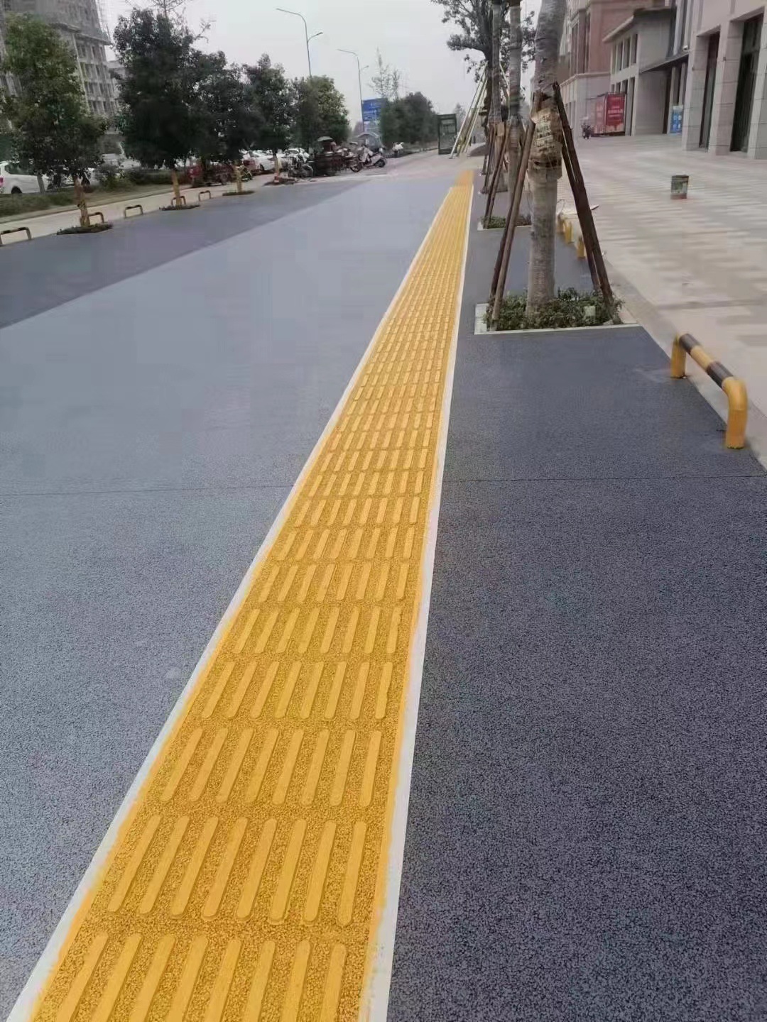 现浇金刚盲道材料人行道盲道条盲点透水混凝土面层盲道材料