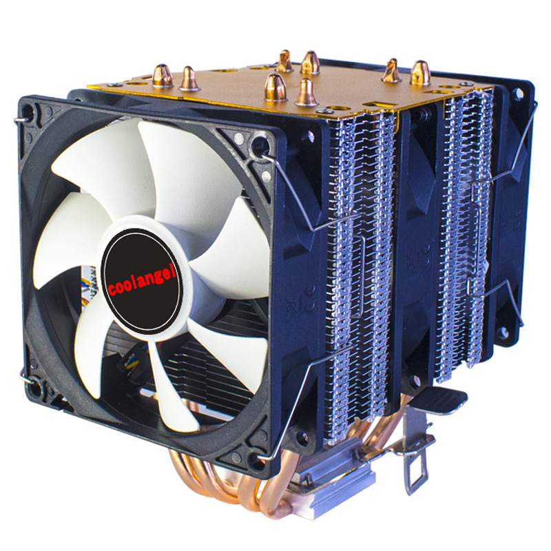 工厂批发 6铜管cpu散热器1151电脑主板静音风扇amd2011台式机风冷