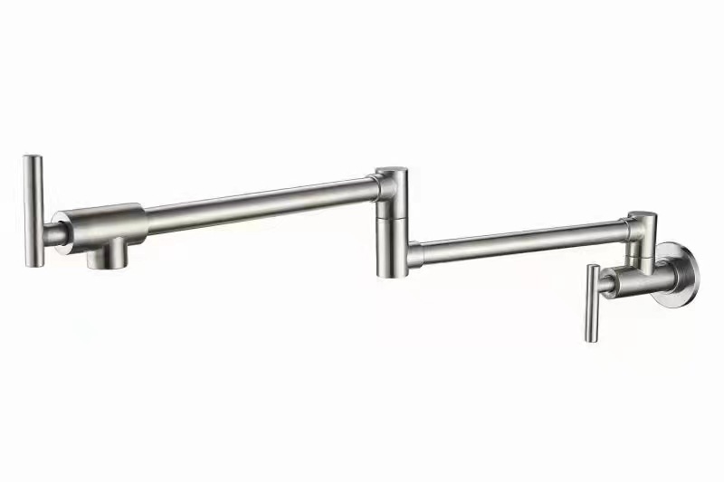 Factory Direct Supply Wall-Mounted Retractable Cold Water Faucet Household Pure Copper Kitchen Faucet Universal Folding Kitchen Faucet Water Tap