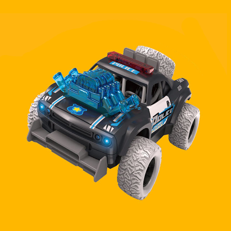 仿真惯性声光特警越野卡车特技抖动警察车模型儿童玩具生日礼物
