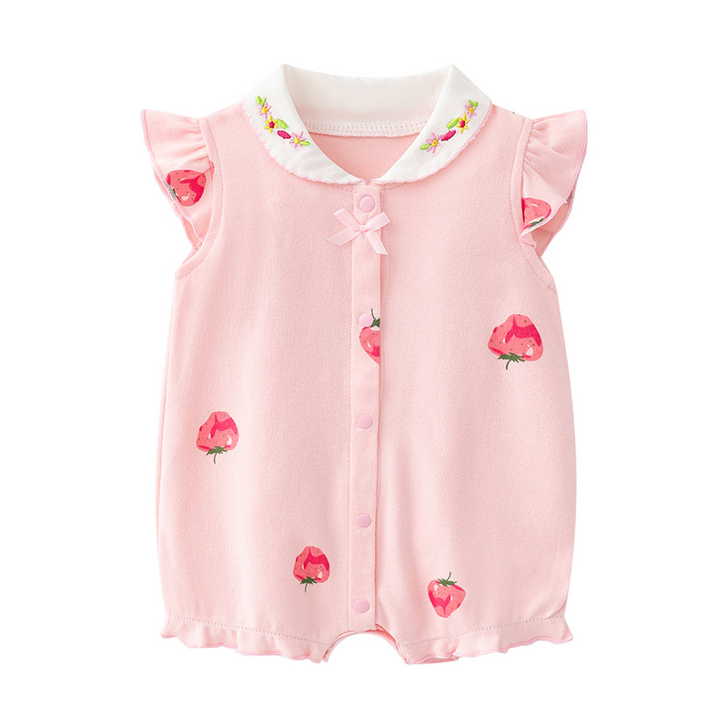 Newborn Baby Clothes Summer Clothes Sheath Baby Girl Princess Summer Jumpsuit 0 Years Old Short Sleeve Romper Air Conditioning Clothes