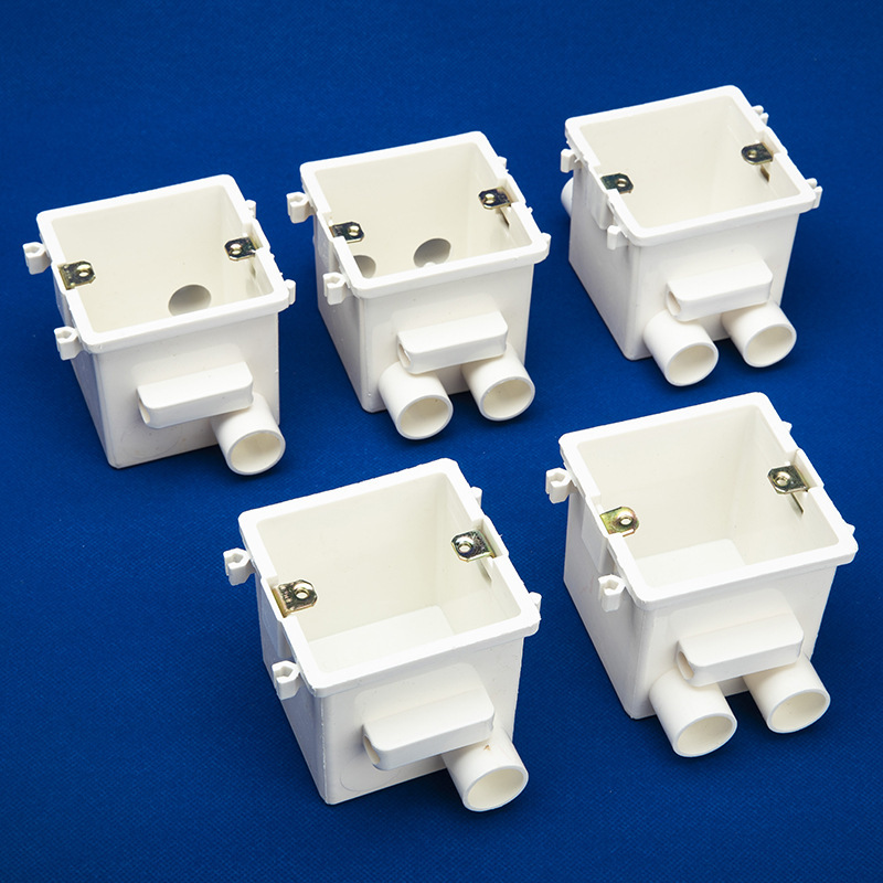 pvc穿筋盒接线盒70工程预埋加深穿筋盒暗盒底盒7公分并联接86型盒