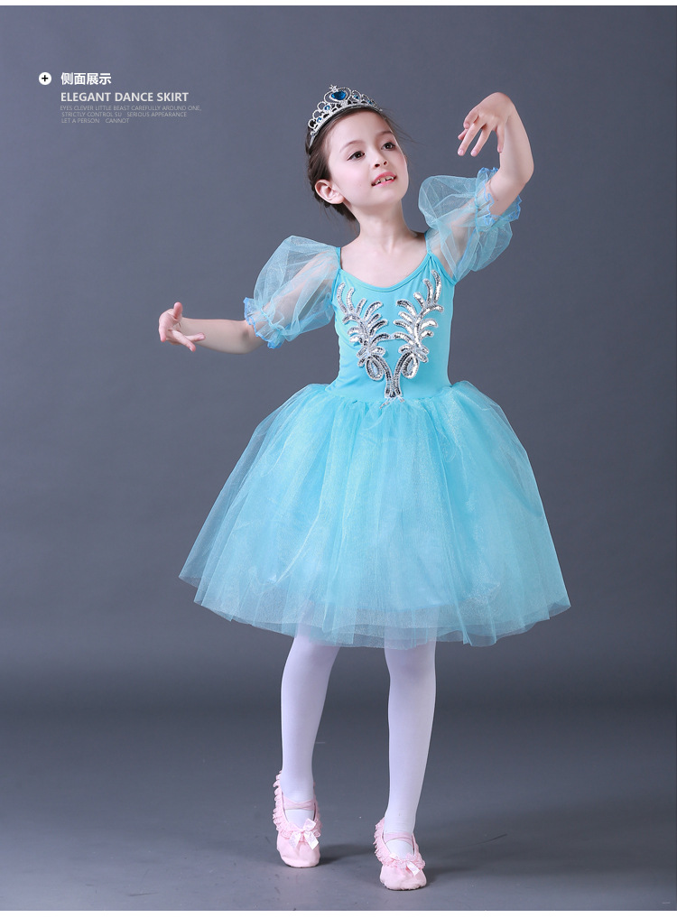 女童演出服小天鹅舞蹈裙儿童芭蕾舞纱裙大合唱表演服专业比赛服装