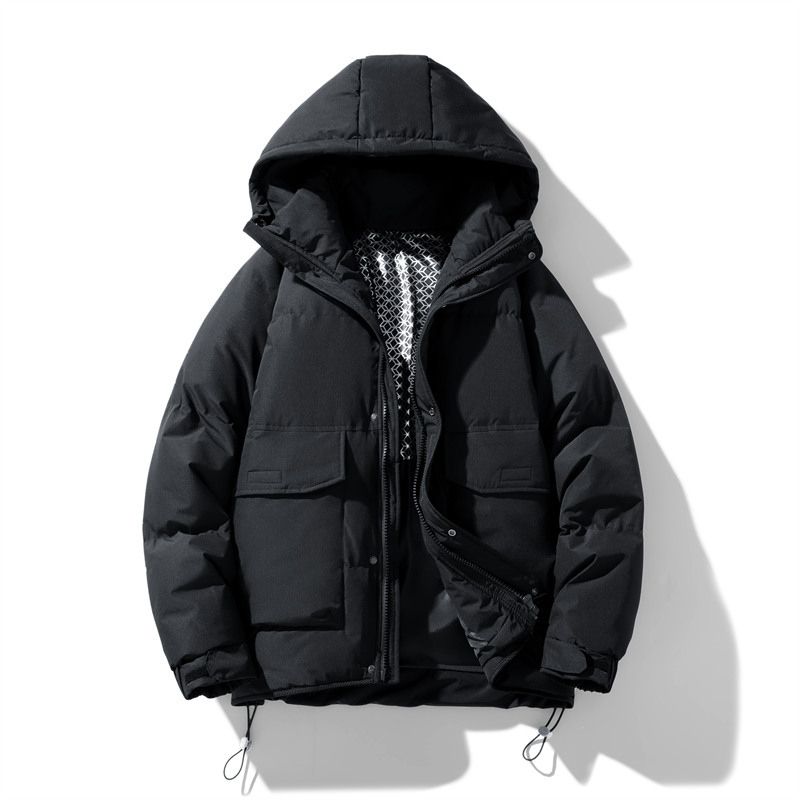 Overweight Man plus Size Hooded down Jacket Men's and Women's White Duck down Coat 2023 Winter New Trendy Brand Wide Bread Coat