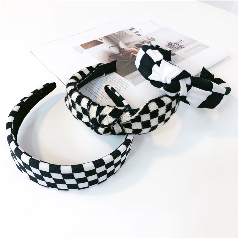 Black and White Checkerboard Plaid Barrettes Female Online Influencer Side Seamless Hairpin Summer Bang Clip Duckbill Clip Son Hairware Korean