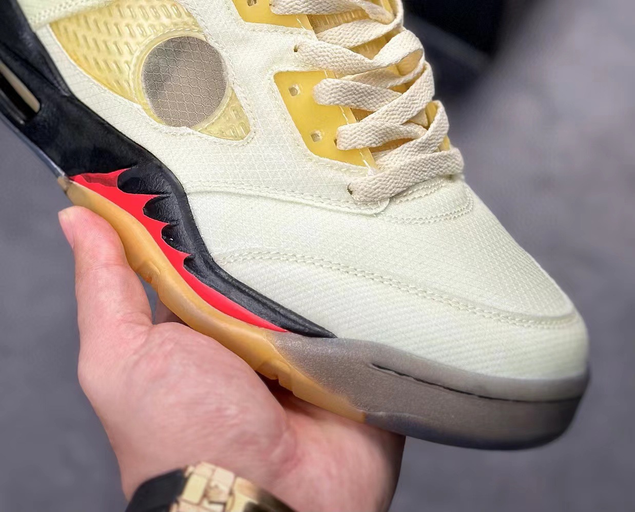 莆田纯原aj5联名ow男女篮球鞋白蝉翼dh8565-100白帆ct8480-001