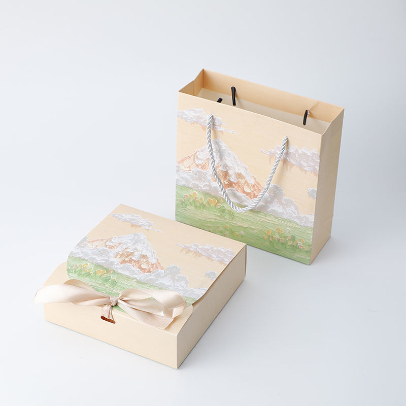 礼物盒油画风礼盒包装盒空盒子生日伴手高级感礼品盒七夕送女朋友