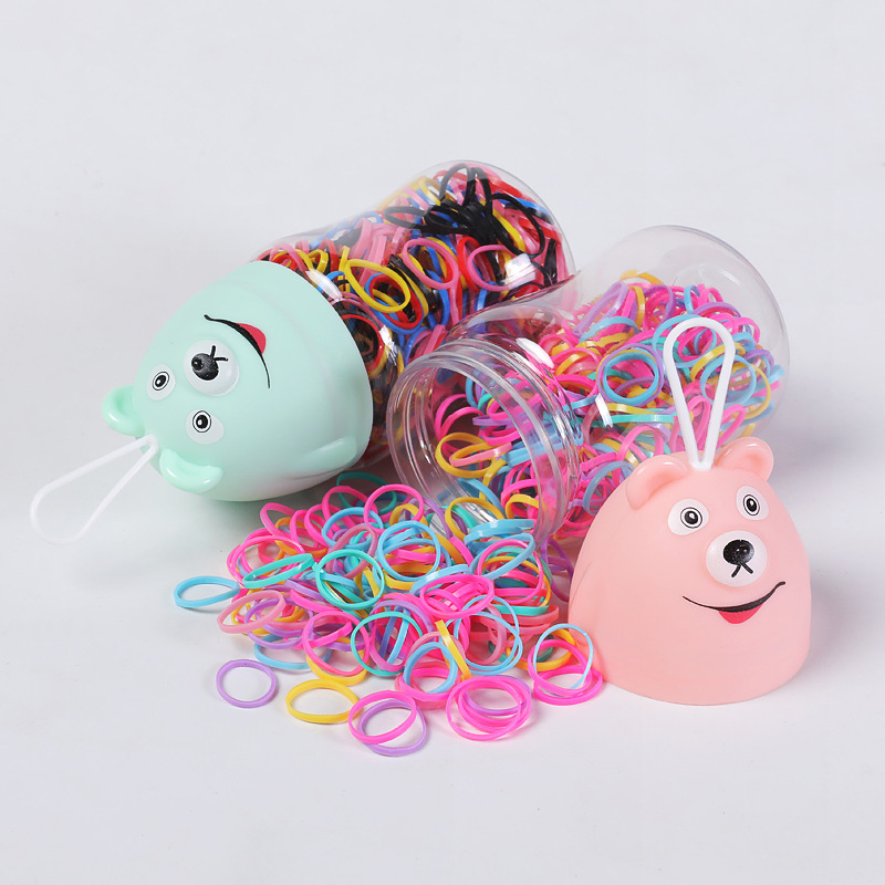 Cartoon Boxed Colorful Children Small Rubber Band Factory Direct Supply Disposable Hair Band Strong Pull Constantly Hair Accessories Female Rubber Band