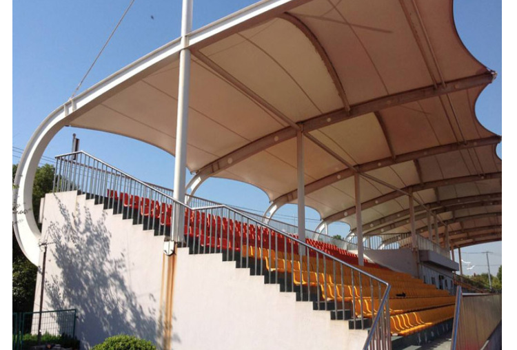 看台膜结构 大型舞台看台棚 体育馆看台遮阳棚 学校操场遮雨棚