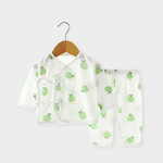新生婴儿衣服夏季空调服薄款和尚服0-3-6月初生宝宝睡衣套装