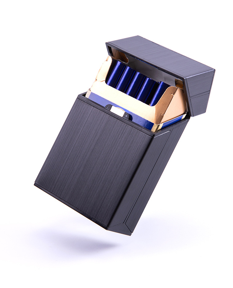 铝合金烟盒拉丝烟包翻盖烟盒磁扣烟盒男士金属烟盒20支