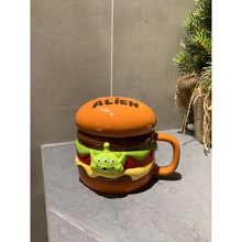 厂家出口日本卡通动漫三眼仔汉堡马克杯 立体咖啡杯水杯陶瓷杯