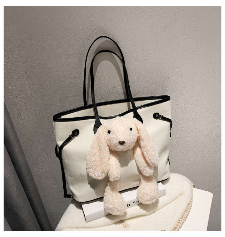 毛绒兔子玩偶包包女新款日系可爱百搭少女托特包大容量腋下单肩包