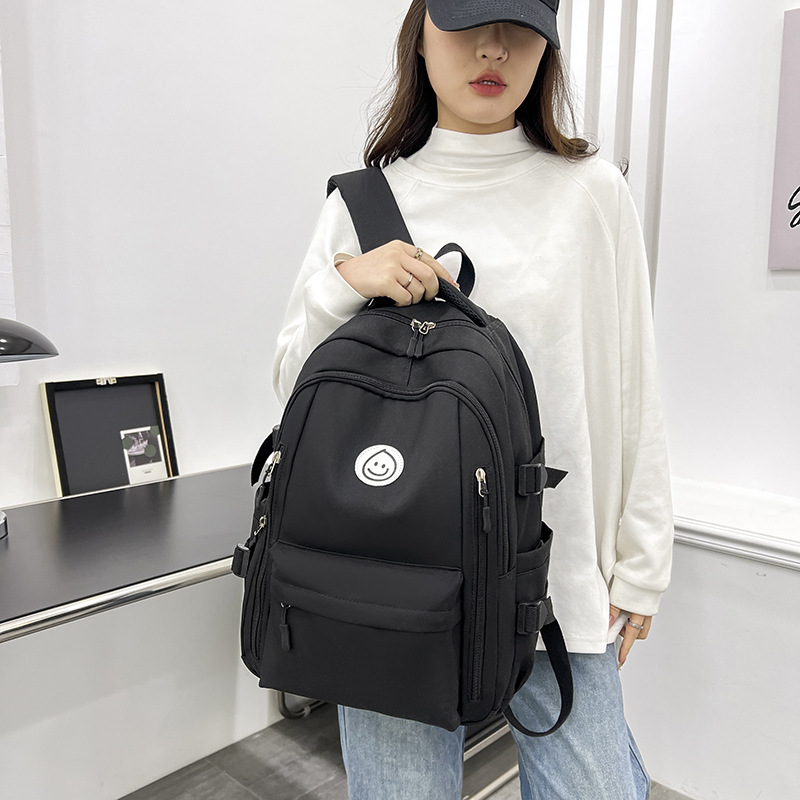 2023 New Medium and Large Student Backpack Fashion Women's Nylon Large Capacity Student Schoolbag