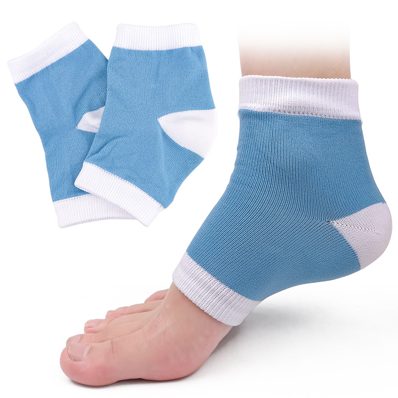棉纱凝胶足跟袜保湿spa袜凝胶运动防裂脚套休闲后跟袜半截袜批发