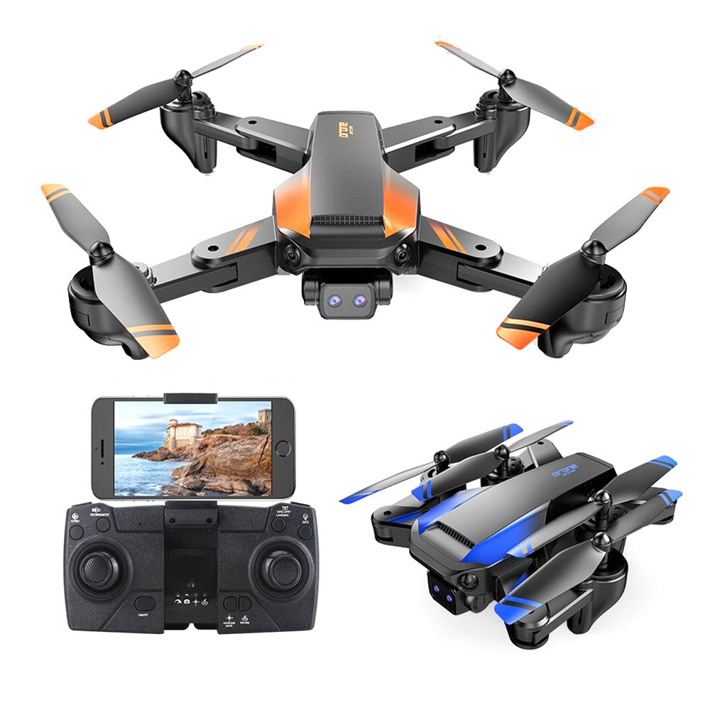 Double Lens Aerial Remote-Control Aircraft with Steering Gear Quadcopter Foldable Infrared Obstacle Avoidance Camera UAV