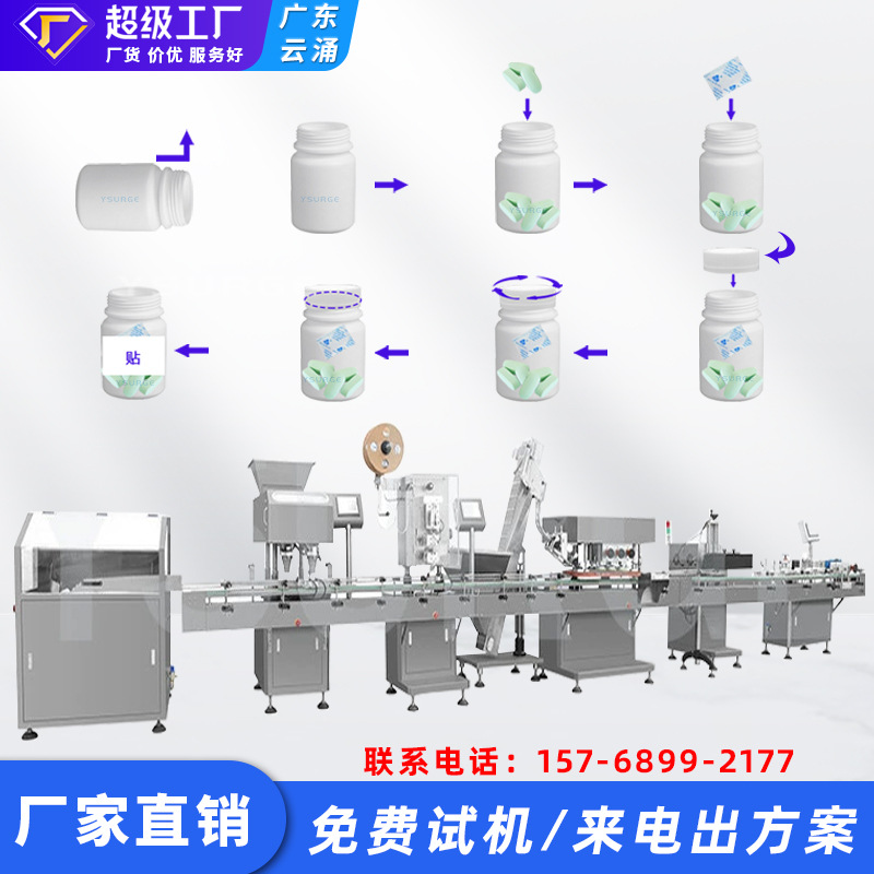 胶囊药丸片剂糖果全自动瓶装线 数粒线 瓶装线  数粒灌装线