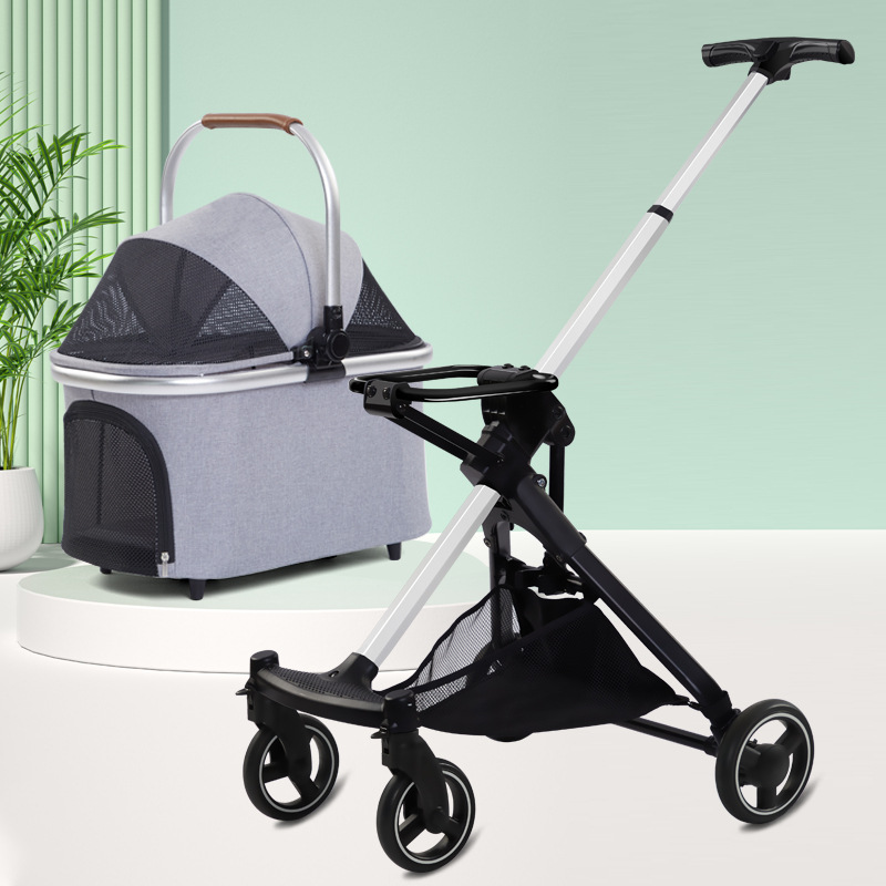 Medium and Small Dog Pet Stroller Retractable Luxury Foldable Dog Car Cat Dog Trolley Amazon Hot Sale