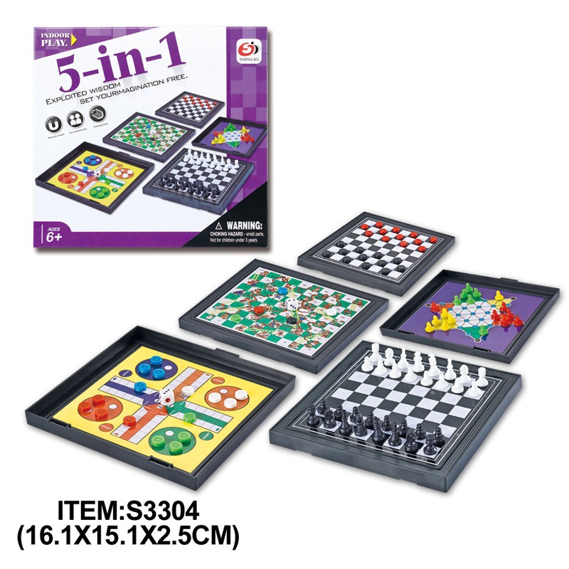 Children's All-in-One Chessboard Chinese Checkers Chess Snakes & Ladders Aeroplane Chess Chess Parent-Child Interaction Toys