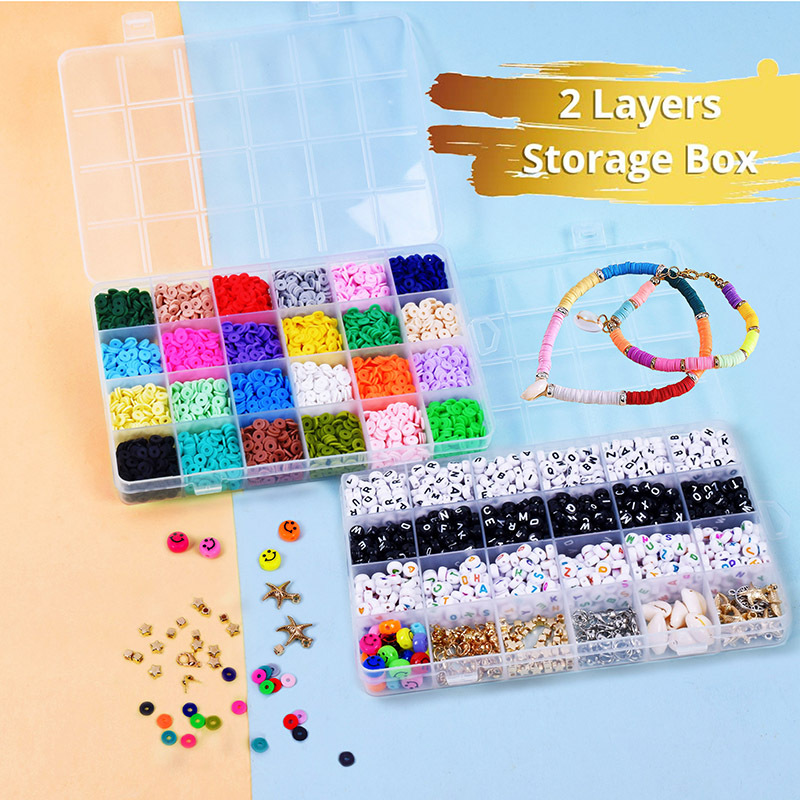 Cross-Border Children's DIY Ornament Material Package Set DIY Soft Pottery Handmade Bracelet Necklace Set Box