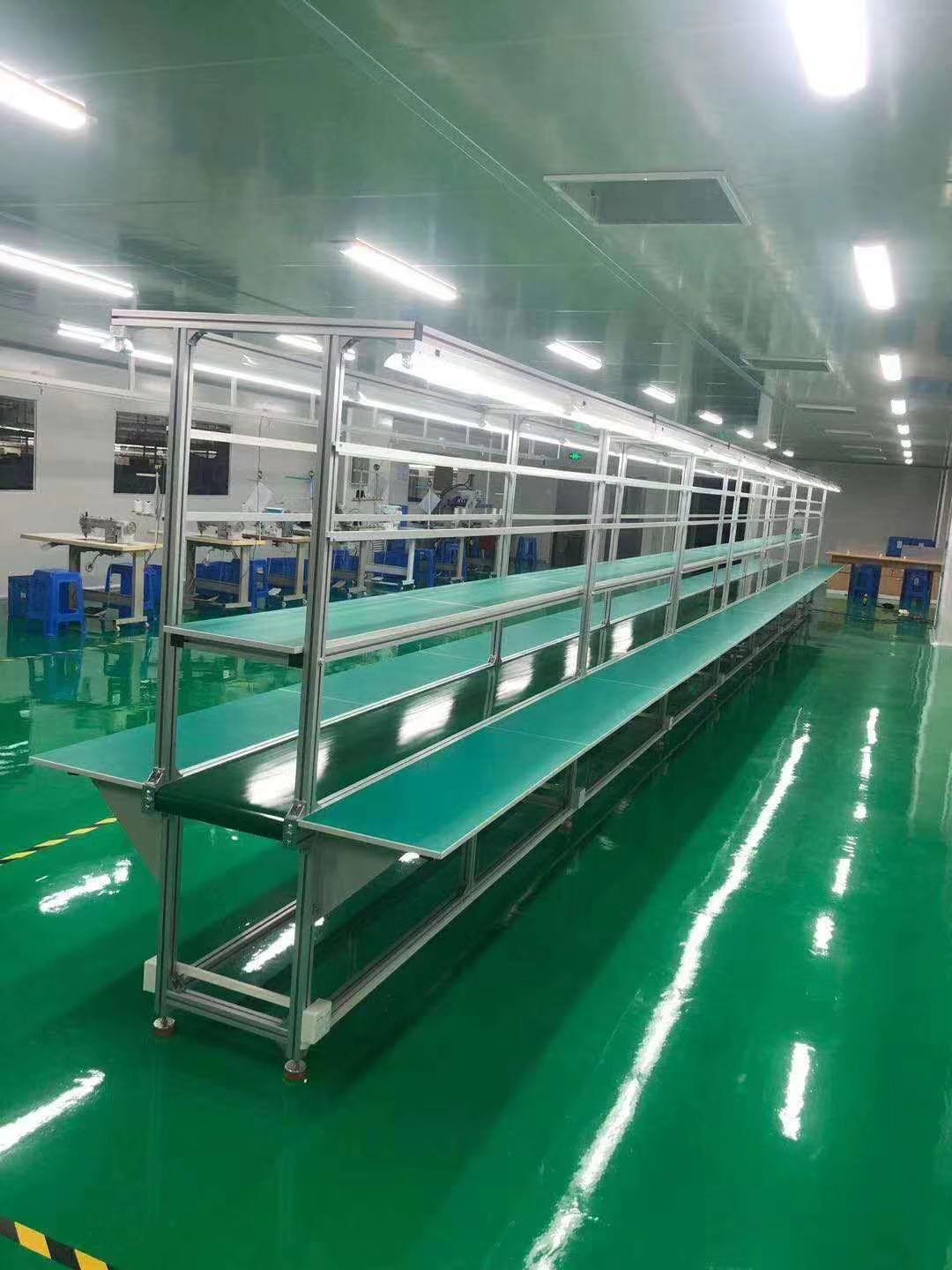 加工双层防静电流水线 装配流水线吊灯架铝型材工作台包装生产线